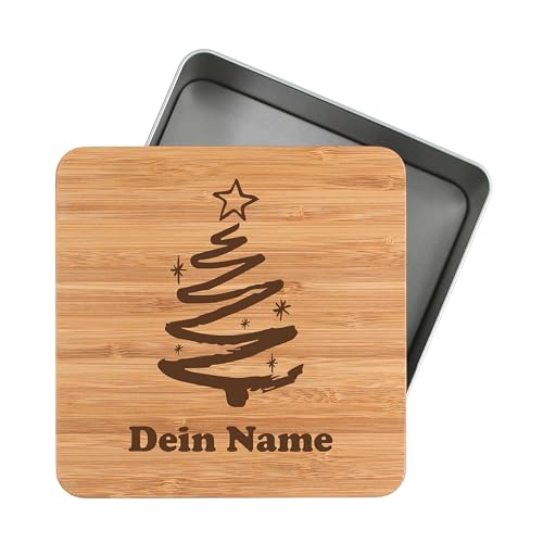 die-veredler Personalisierte Keksdose mit Namen Stollenbox Metalldose 1450ml für Christstollen mit Wunschnamen persönliches Geschenk für Weihnachten Plätzchendose Weihnachtskekse D07 von die-veredler