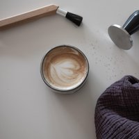 Cappuccino Becher 160 Ml - Handgemachte Keramiktasse Töpfertasse Schwarz-Weiß Geschenk Für Kaffeeliebhaber Unikat Aus Deutschland von dieKneterei