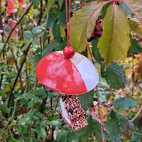 Keramik Meisenknödelhalter Karomuster Rot von dieKunstwerkstatt