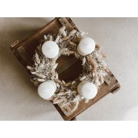 Boho Adventskranz Trockenblumen | Handgemachte Weihnachtsdeko Nachhaltiger Tischkranz & Türkranz Natur Xmas Kranz Handmade von dieLotta