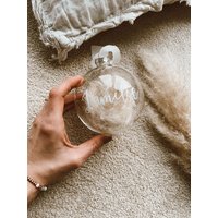 Personalisierte Weihnachtskugel Mit Trockenblumen | Weihnachtsbaumschmuck Name Geschenkidee Weihnachten & Wichteln Handgemacht von dieLotta