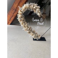 Trockenblumenkranz Personalisiert | Metallring Herz Handgemachte Deko Optional Acrylscheibe Geschenk Hochzeit, Muttertag Trockenblumenkranz Personalisiert | Metallring Herz Handgemachte Deko Optional Acrylscheibe Geschenk Hochzeit, Muttertag von dieLotta