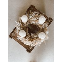 Adventskranz Boho Aus Trockenblumen | Handgemachte Weihnachtsdeko Nachhaltiger Tischkranz & Türkranz Weihnachten Natur von dieLotta