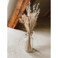 Trockenblumenstrauss Rosa Mit Vase | Geschenkidee Freundin Für Sie Trockenblumen Zuhause von dieLotta