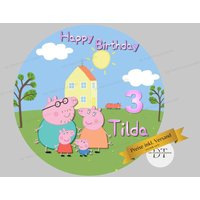 Tortenaufleger Zum Geburtstag, Wutz, Schwein Peppa von dieTortenauflegerin