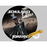 Tortenaufleger Zur Einschulung Wars Star Schulkind Vader Mit Oder Ohne Foto von dieTortenauflegerin