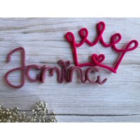 Namensschild Krone, Türschild Strickname Mit Personalisiertes Geschenk Zur Geburt, Taufe, 1. Geburtstag von dieUnikateria