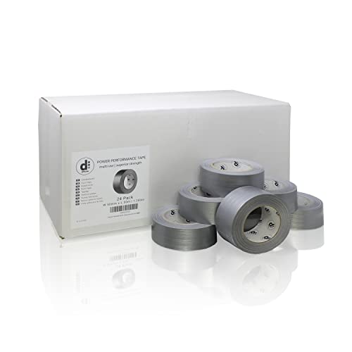 diffutec 24 Rollen [1 Karton] PROFI PANZERTAPE POWER PERFORMANCE - 50 mm x 50 Meter, stark klebend - handreißbar - gewebeverstärkt - Farbe: silbergrau - Gewebeband | Steinband | Reparaturband von diffutec