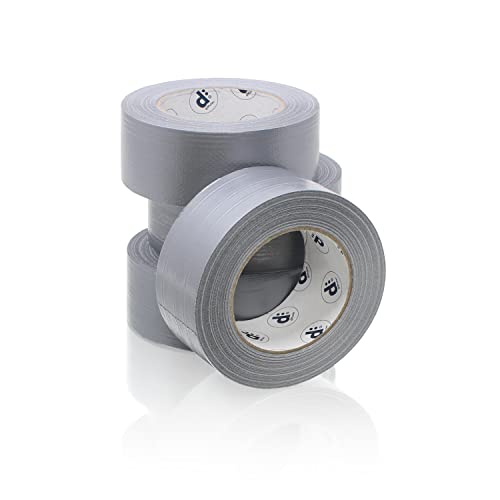 diffutec PANZERTAPE POWER PERFORMANCE - 50 mm x 50 Meter je Rolle, stark klebend - handreißbar - Farbe: silbergrau - | Steinband | Reparaturband | Duct Tape | Gewebeband | 4 Rollen [Profi Pack] von diffutec