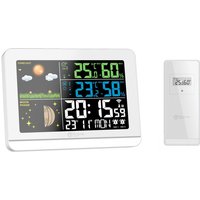 Funk-Wetterstation mit Farbdisplay Außensensor Schimmelwarner Hygrometer Barometer Datumsanzeige von digi-tech GmbH