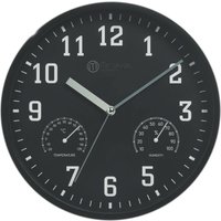 Wanduhr Thermometer Hygrometer 250 mm Küchenuhr Wohnzimmer Luftfeuchtigkeit von digi-tech GmbH
