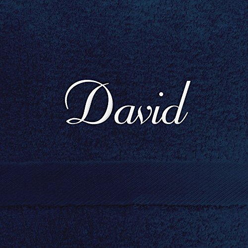 digital print Badehandtuch mit Namen David Bestickt, 70x140 cm, dunkelblau, extra Flauschige 550 g/qm Baumwolle (100%), Handtuch mit Namen besticken, Badetuch mit Bestickung von digital print