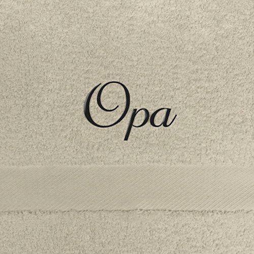 digital print Gästehandtuch mit Namen Opa Bestickt, 40x60 cm, beige, extra Flauschige 550 g/qm Baumwolle (100%), Handtuch mit Namen besticken, Gästetuch mit Bestickung von digital print