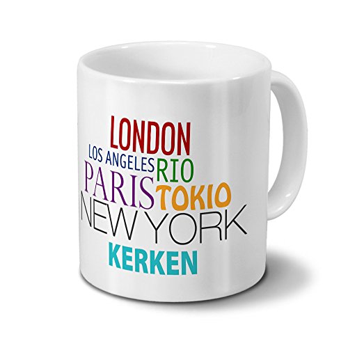 Städtetasse Kerken - Design Famous Cities of the World - Stadt-Tasse, Kaffeebecher, City-Mug, Becher, Kaffeetasse - Farbe Weiß von digital print