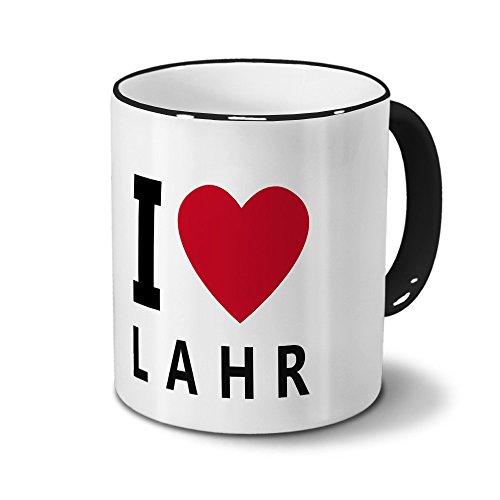 Städtetasse Lahr - Design I Love Lahr, Stadt-Tasse, City-Mug, Kaffeetasse - Becher Schwarz von digital print