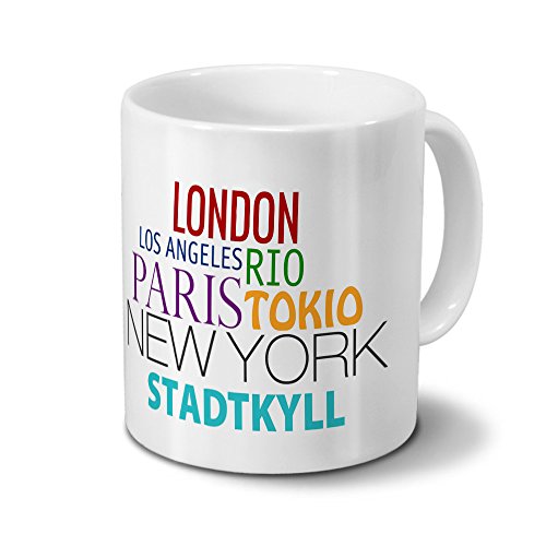 Städtetasse Stadtkyll - Design Famous Cities of the World - Stadt-Tasse, Kaffeebecher, City-Mug, Becher, Kaffeetasse - Farbe Weiß von digital print