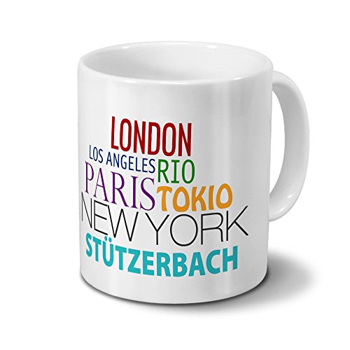 Städtetasse Stützerbach - Design Famous Cities of the World - Stadt-Tasse, Kaffeebecher, City-Mug, Becher, Kaffeetasse - Farbe Weiß von digital print