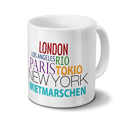 Städtetasse Wietmarschen - Design Famous Cities of the World - Stadt-Tasse, Kaffeebecher, City-Mug, Becher, Kaffeetasse - Farbe Weiß von digital print