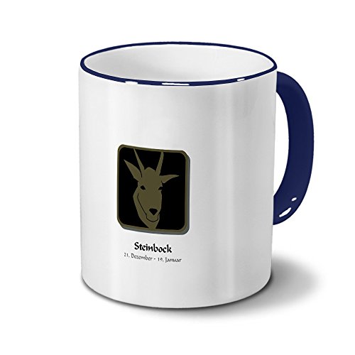 digital print Sternzeichentasse Steinbock – Tasse „Symbol-Layout“ mit Sternzeichen Steinbock - Becher Blau von digital print