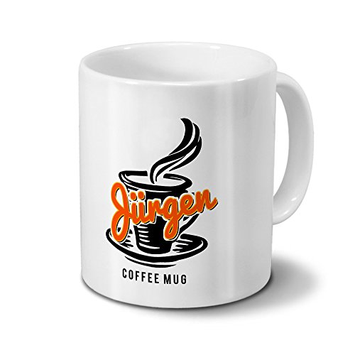 Tasse mit Namen Jürgen - Motiv "Coffee Mug" - Namenstasse, Kaffeebecher, Mug, Becher, Kaffeetasse - Farbe Weiß von digital print