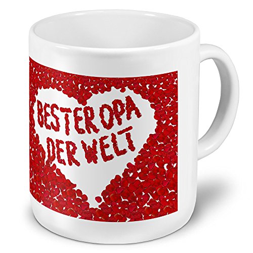 XXL Jumbo-Namenstasse Bester Opa der Welt - XXL Jumbotasse mit Design Blumenherz - Namens-Tasse, Namens-Krug, Becher, Mug von digital print