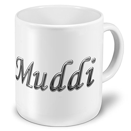 XXL Jumbo-Namenstasse Muddi - XXL Jumbotasse mit Design Chrom-Schriftzug - Namens-Tasse, Namens-Krug, Becher, Mug von digital print