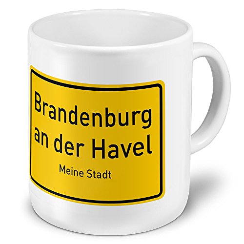 XXL Jumbo-Städtetasse Brandenburg an der Havel - XXL Jumbotasse mit Design Ortsschild - Städte-Tasse, Städte-Krug, Becher, Mug von digital print