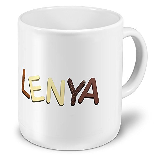 XXL Riesen-Tasse mit Namen „Lenya“ - Jumbotasse mit Design Schokolade - Namens-Tasse, Kaffeebecher, Becher, Mug von digital print