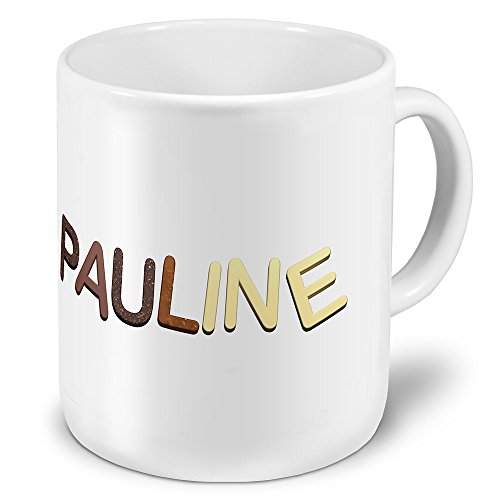 XXL Riesen-Tasse mit Namen „Pauline“ - Jumbotasse mit Design Schokolade - Namens-Tasse, Kaffeebecher, Becher, Mug von digital print