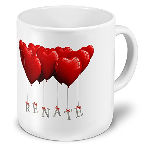 XXL Riesen-Tasse mit Namen „Renate“ - Jumbotasse mit Design Herzballons - Namens-Tasse, Kaffeebecher, Becher, Mug von digital print