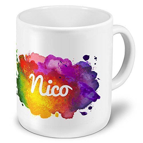 XXL Riesen-Tasse mit Namen Nico - Motiv Color-Paint - Namenstasse, Kaffeebecher, Becher, Mug von digital print