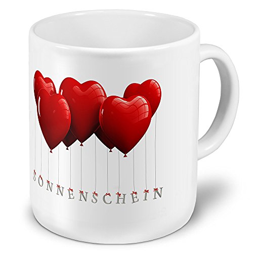 XXL Riesen-Tasse mit Namen Sonnenschein - Motiv Herzballons - Namenstasse, Kaffeebecher, Becher, Mug von digital print
