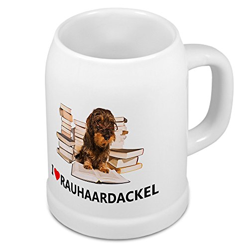 digital print Bierkrug Rauhaardackel - Bierkrug mit Hundebild Rauhaardackel - Tier-Tasse, Tier-Krug, Becher, Maßkrug von digital print