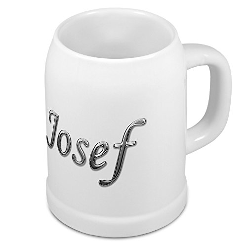 digital print Bierkrug mit Name Josef - Design Chrom-Schriftzug - Namens-Tasse, Becher, Maßkrug von digital print