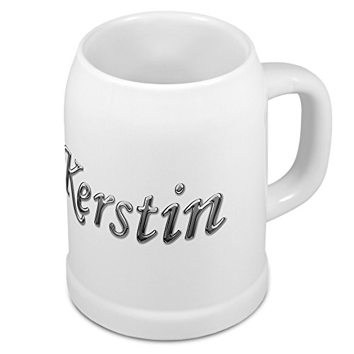 digital print Bierkrug mit Name Kerstin - Design Chrom-Schriftzug - Namens-Tasse, Becher, Maßkrug von digital print