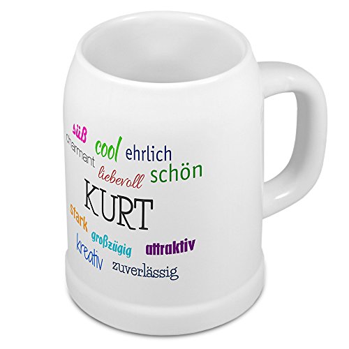 digital print Bierkrug mit Name Kurt - Positive Eigenschaften von Kurt - Namens-Tasse, Becher, Maßkrug, Humpen von digital print