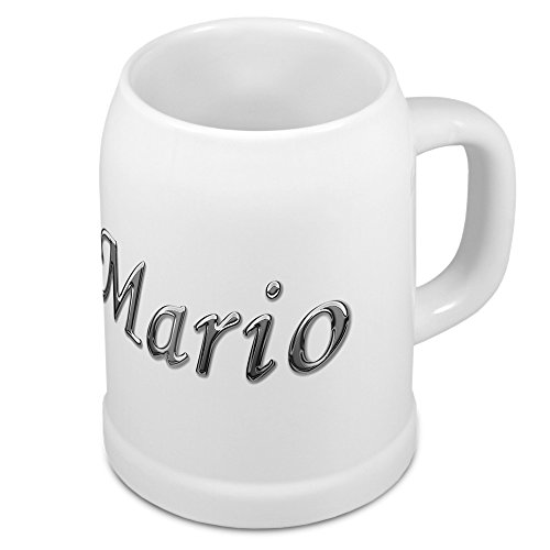 digital print Bierkrug mit Name Mario - Design Chrom-Schriftzug - Namens-Tasse, Becher, Maßkrug von digital print