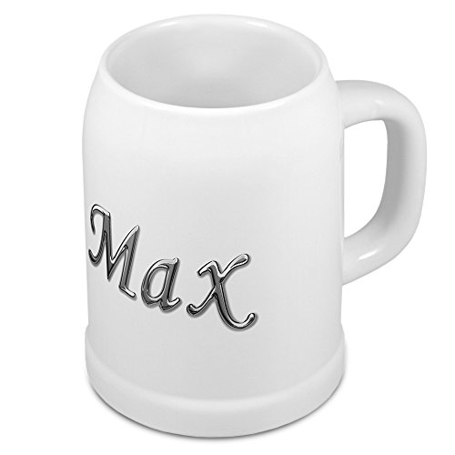 digital print Bierkrug mit Name Max - Design Chrom-Schriftzug - Namens-Tasse, Becher, Maßkrug von digital print
