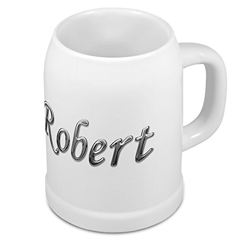 digital print Bierkrug mit Name Robert - Design Chrom-Schriftzug - Namens-Tasse, Becher, Maßkrug von digital print