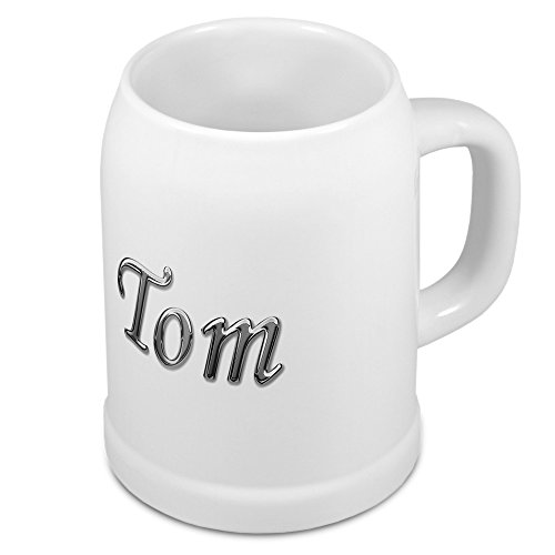 digital print Bierkrug mit Name Tom - Design Chrom-Schriftzug - Namens-Tasse, Becher, Maßkrug von digital print