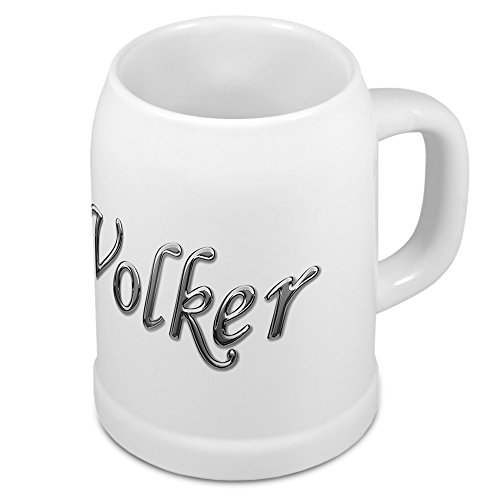 digital print Bierkrug mit Name Volker - Design Chrom-Schriftzug - Namens-Tasse, Becher, Maßkrug von digital print