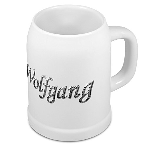 digital print Bierkrug mit Name Wolfgang - Design Chrom-Schriftzug - Namens-Tasse, Becher, Maßkrug von digital print