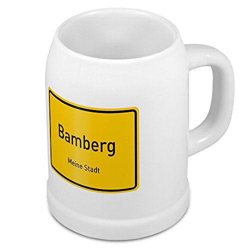 digital print Bierkrug mit Stadtnamen Bamberg - Design Ortschild - Städte-Tasse, Becher, Maßkrug von digital print