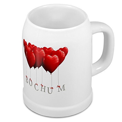 digital print Bierkrug mit Stadtnamen Bochum - Design Herzballons - Städte-Tasse, Becher, Maßkrug von digital print