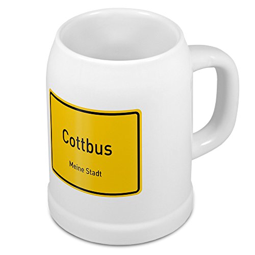digital print Bierkrug mit Stadtnamen Cottbus - Design Ortschild - Städte-Tasse, Becher, Maßkrug von digital print