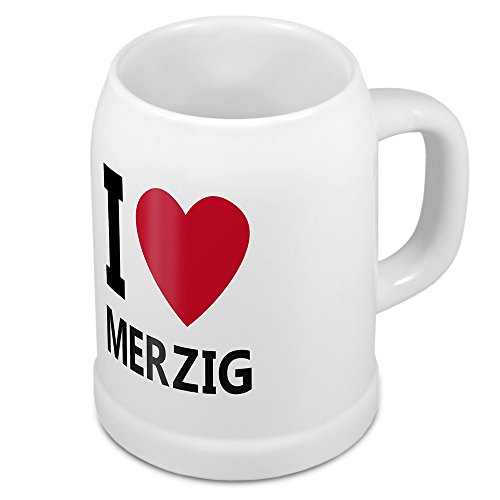 digital print Bierkrug mit Stadtnamen Merzig - Design stilvollem I Love Merzig - Städte-Tasse, Becher, Maßkrug von digital print