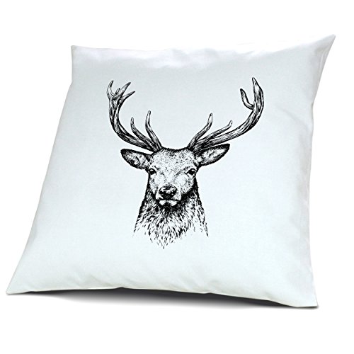 digital print Kissen mit Design Hirsch Deer – Dekokissen Deko Kopfkissen Home Decor Sofa von digital print