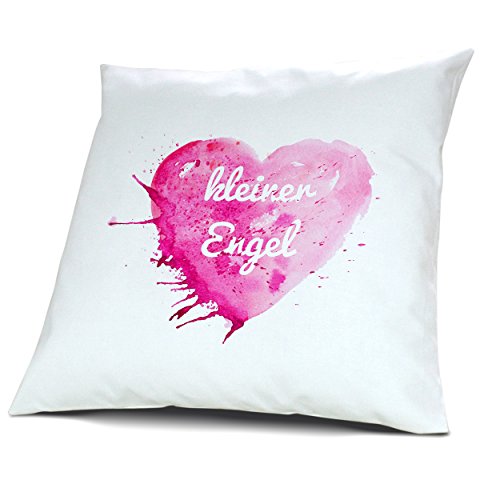 digital print Kopfkissen mit Namen Kleiner Engel - Motiv Painted Heart, 40 cm, 100% Baumwolle, Kuschelkissen, Liebeskissen, Namenskissen, Geschenkidee digital print Kopfkissen mit Namen Kleiner Engel - Motiv Painted Heart, 40 cm, 100% Baumwolle, Kuschelkissen, Liebeskissen, Namenskissen, Geschenkidee von digital print