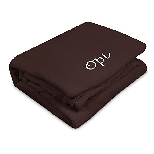 digital print Kuscheldecke mit Namen Opi Bestickt - Farbe Braun - personalisierte Decke, Wolldecke von digital print
