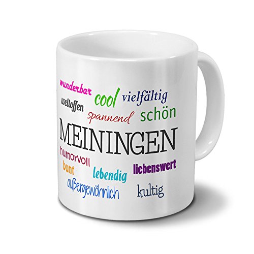 digital print Städtetasse Meiningen - Motiv Positive Eigenschaften - Stadt-Tasse, Kaffeebecher, Mug, Becher, Kaffeetasse - Farbe Weiß digital print Städtetasse Meiningen - Motiv Positive Eigenschaften - Stadt-Tasse, Kaffeebecher, Mug, Becher, Kaffeetasse - Farbe Weiß von digital print